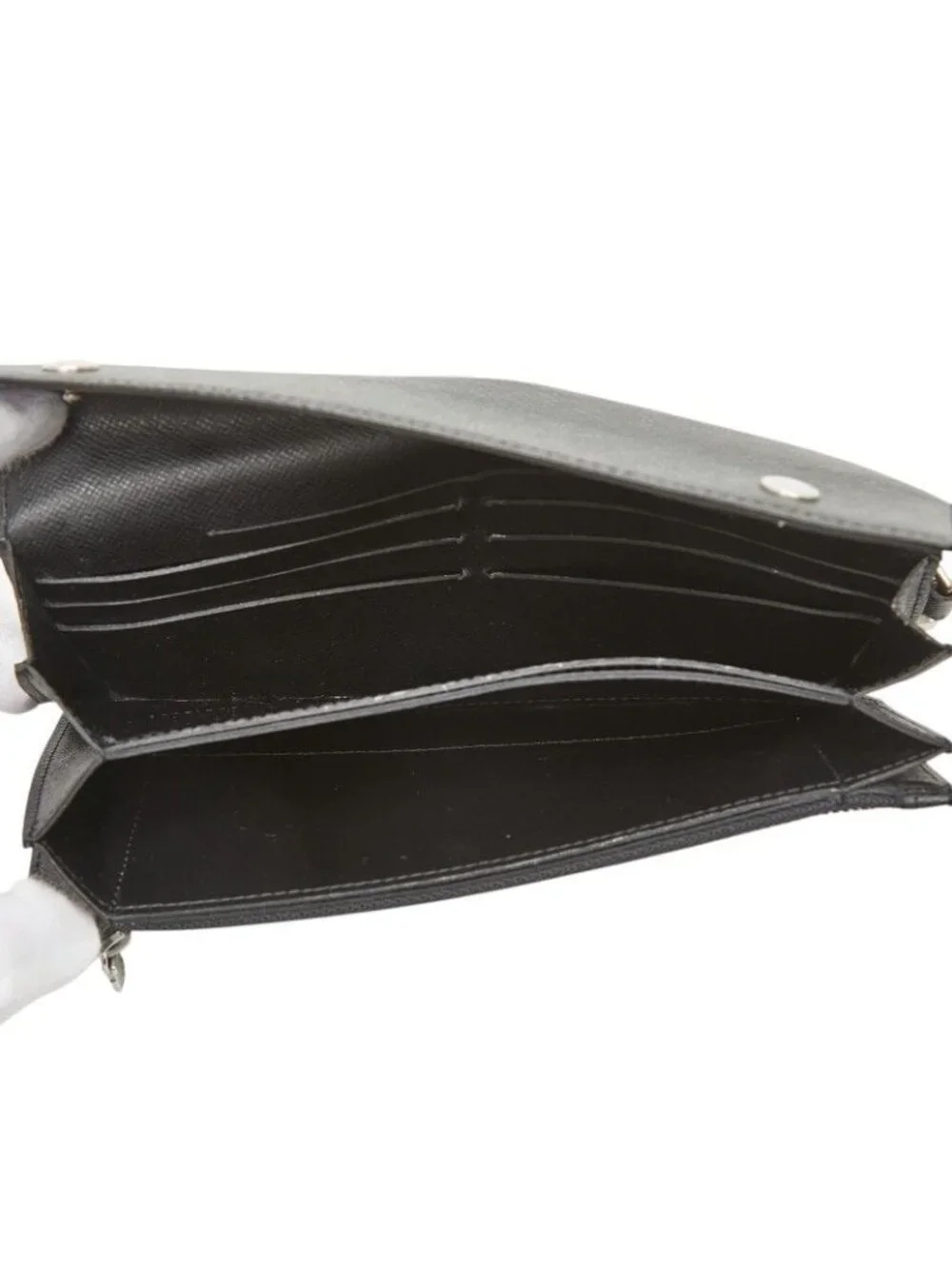 Louis Vuitton Taiga Portefeuille Accordion Wallet Ardoise Black Leather